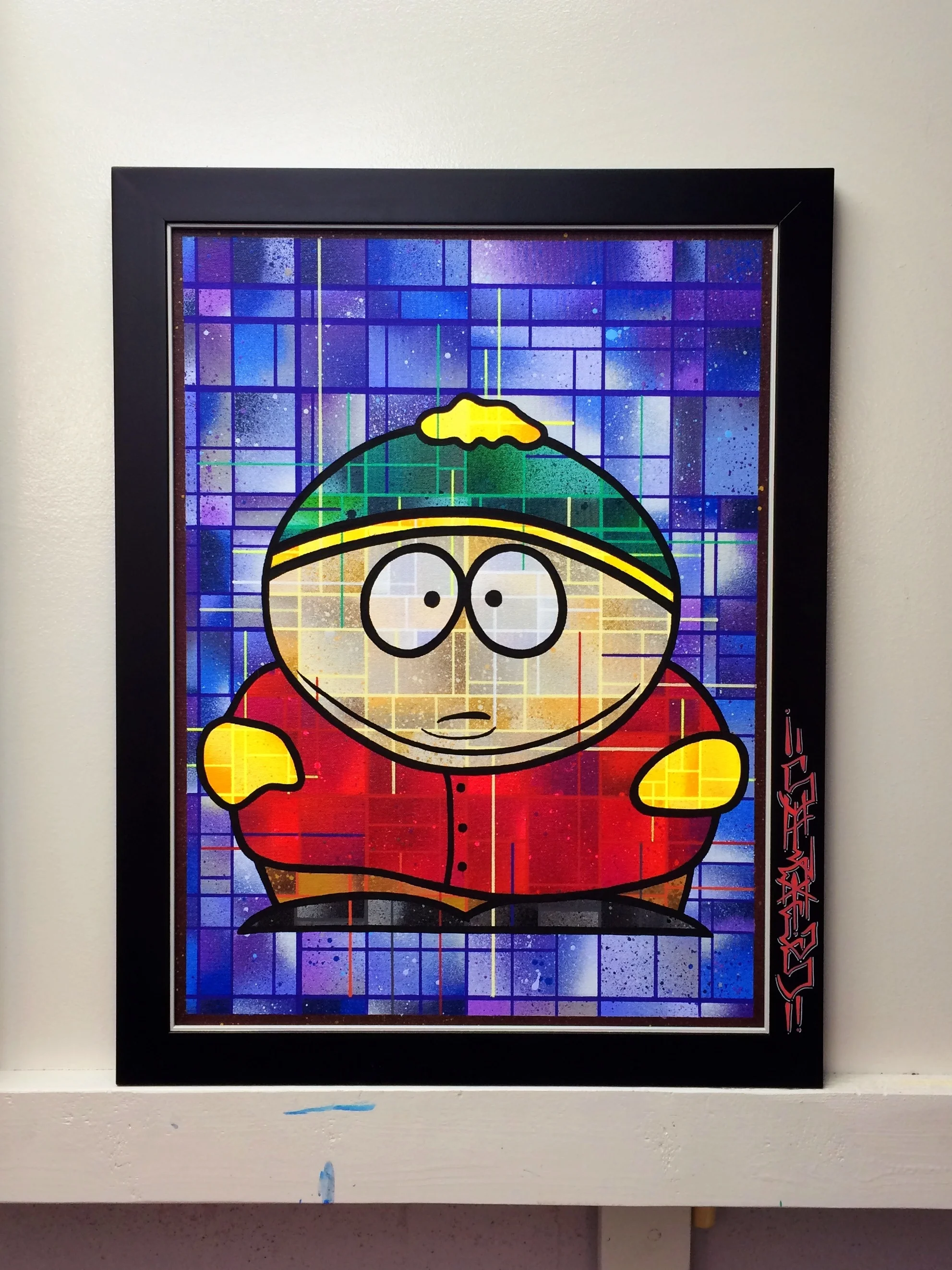  Cartman.&nbsp; Made for the D-Bags and Dimwits 2 show at Green Lion Gallery.&nbsp; Part of a pair of paintings that included the Butters painting.&nbsp; 2016 &nbsp;&nbsp; SOLD 