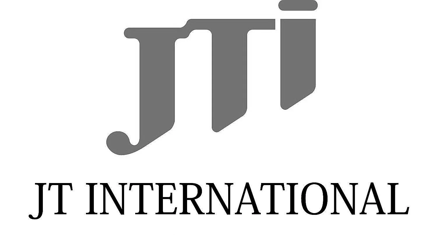 Logo for JT International featuring stylized initials 'JTI' in gray above the text 'JT INTERNATIONAL' in black.