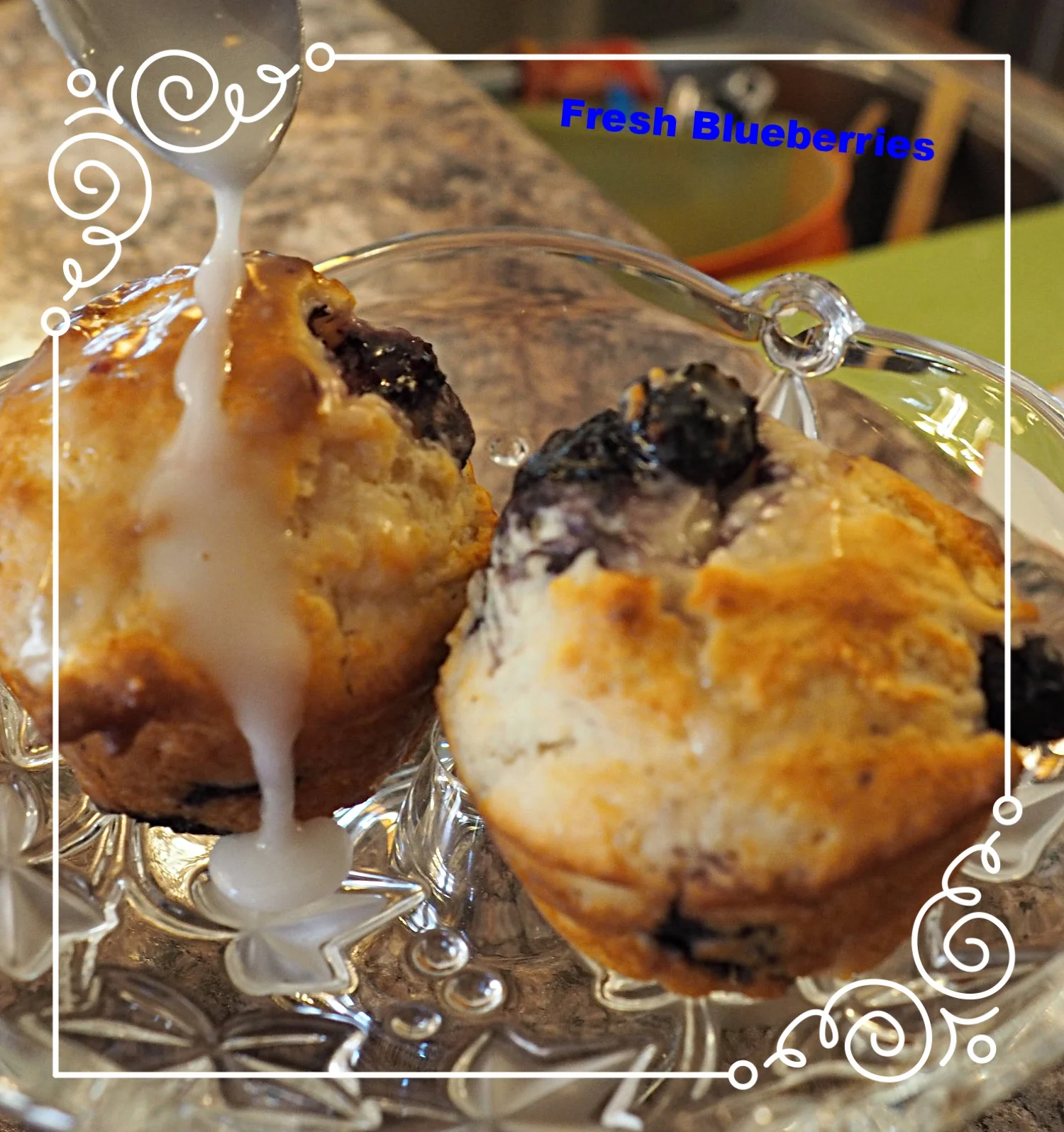 Lemon Blueberry Glazed Muffins