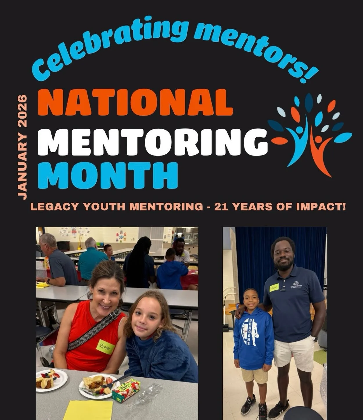 It&rsquo;s National Mentoring Month &amp; we are celebrating the faithful dedication of our amazing mentors!! This month, remember to thank those who&rsquo;ve impacted your life through mentoring.✨❤️#thankyou #mentor #impact #legacyyouthmentoring