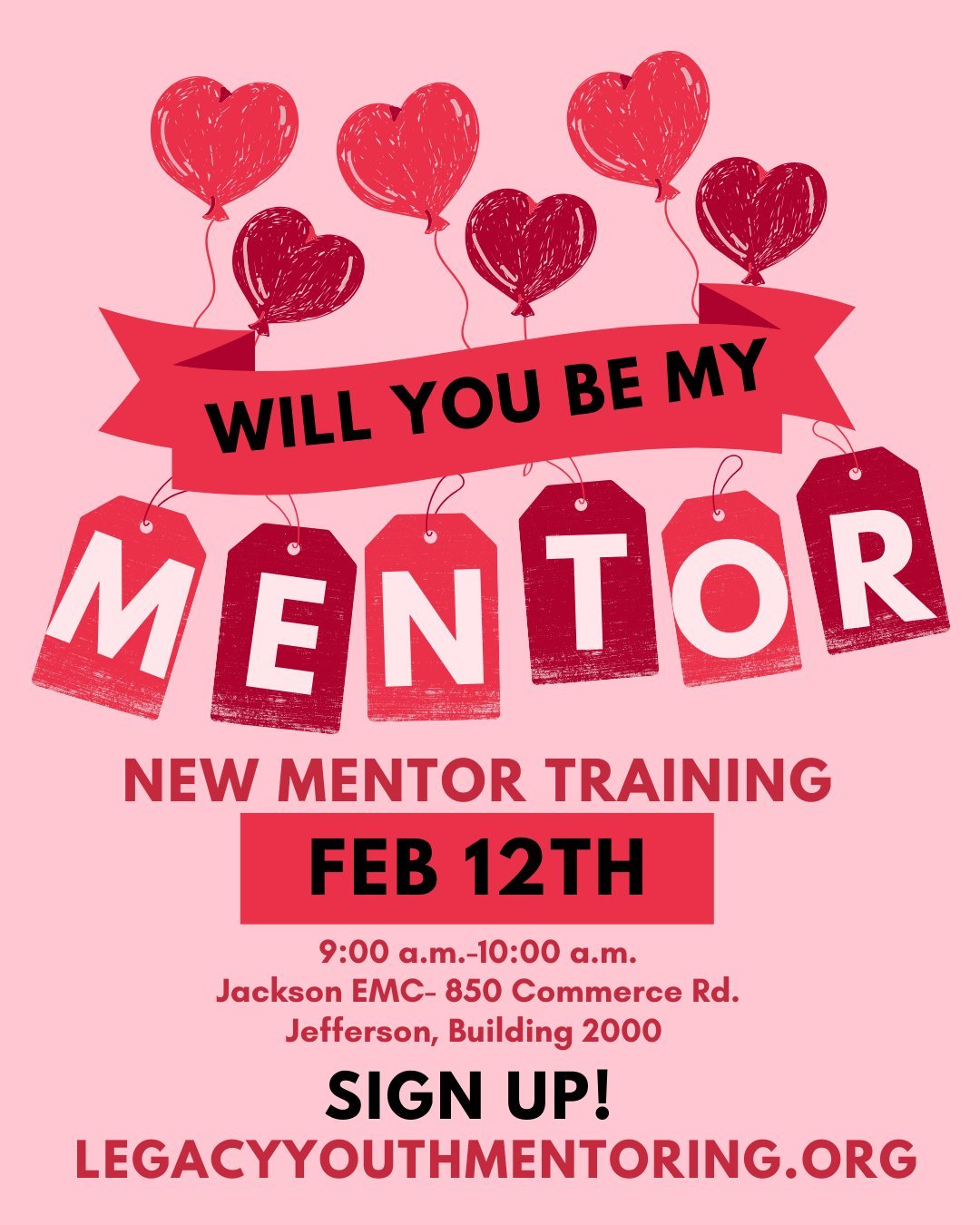 Will you be my mentor? 💌

Right now, students in our community are waiting for a caring adult to encourage, guide, and walk alongside them.

Join us for New Mentor Training and learn how you can make a lasting difference in the life of a student who