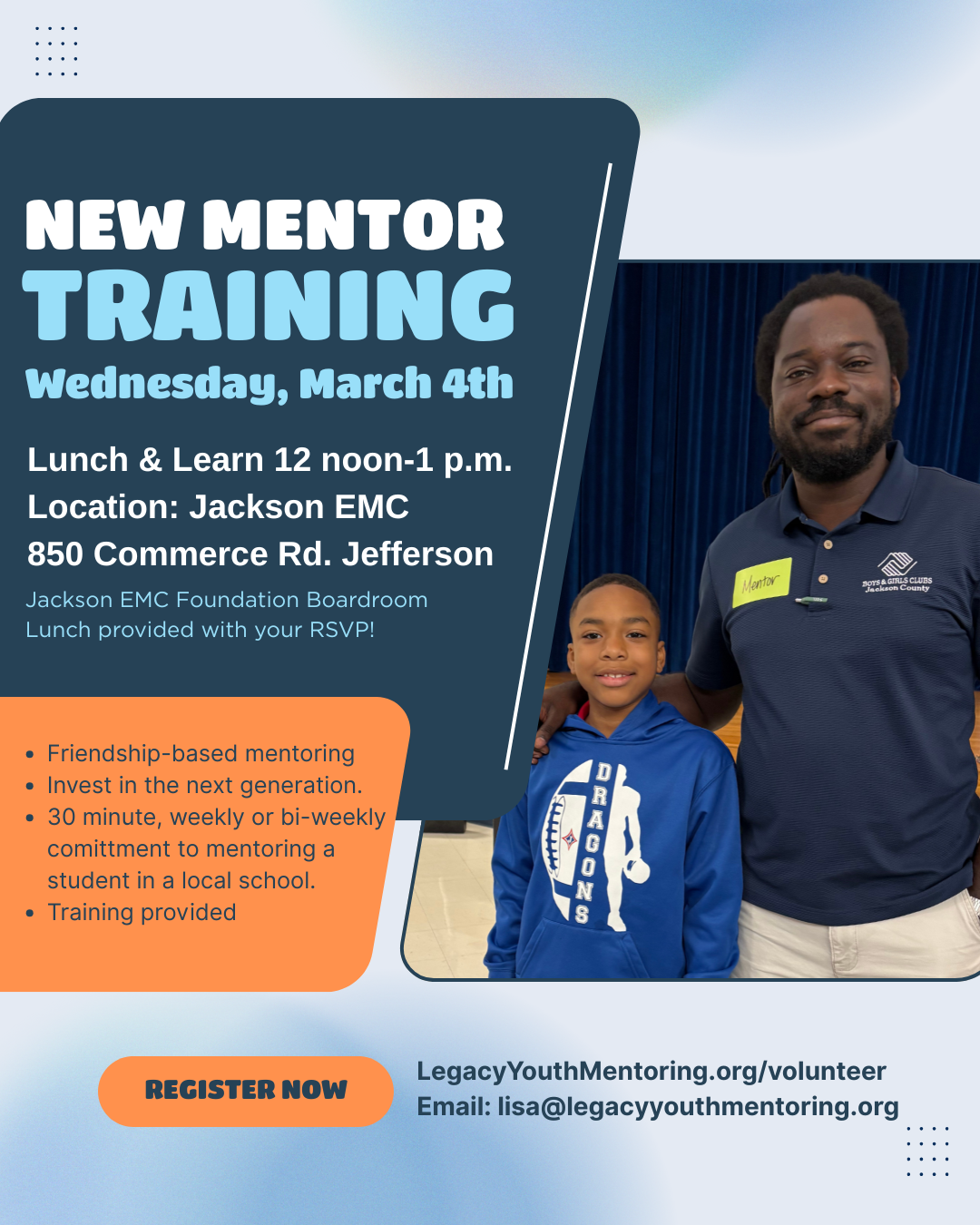 New Mentor Training Session, Lunch &amp; Learn, March 4th