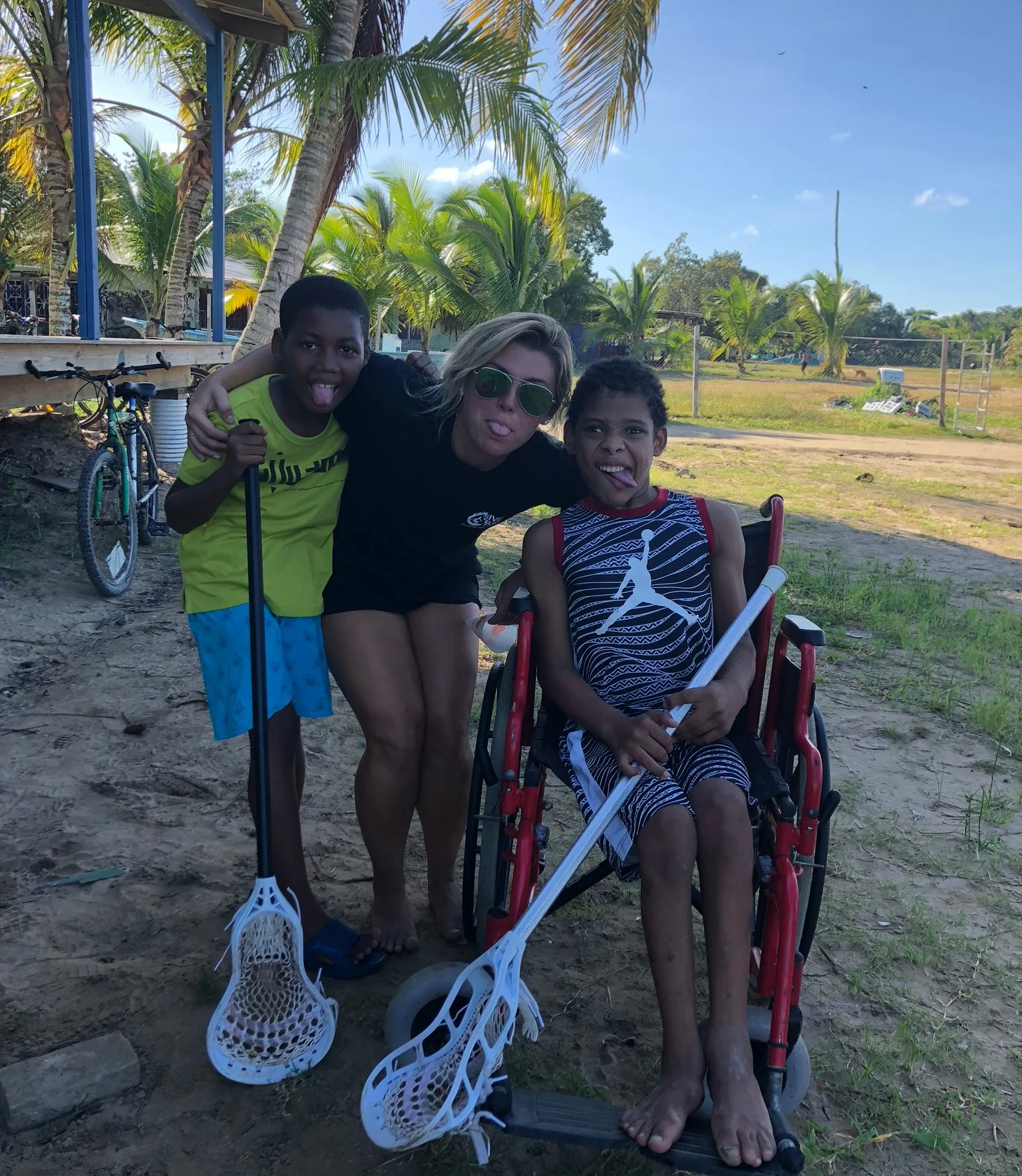 Teammate and friend, Anthony, posing with Caroline and Eybar after practice.