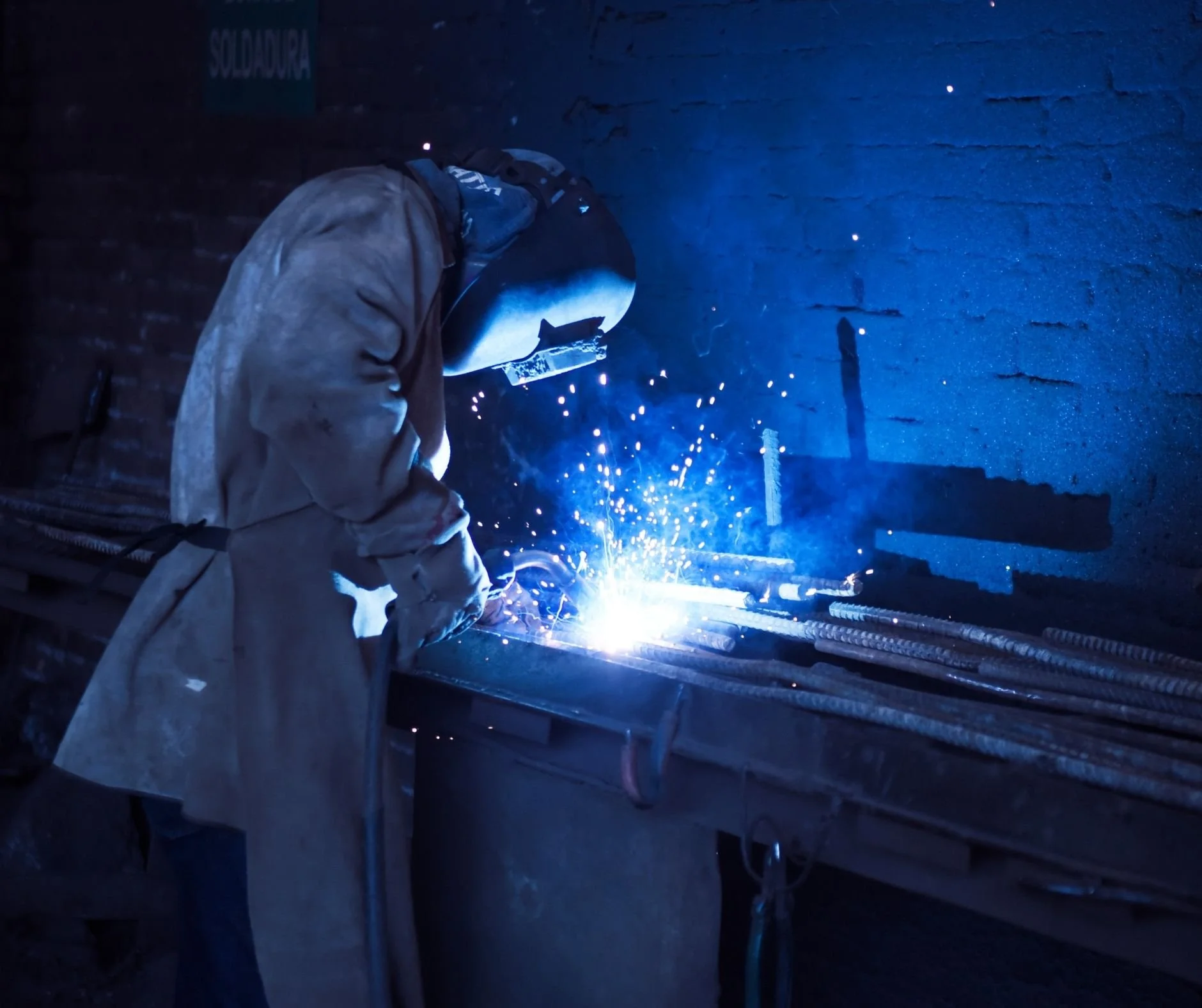 Riesgos laborales de un soldador