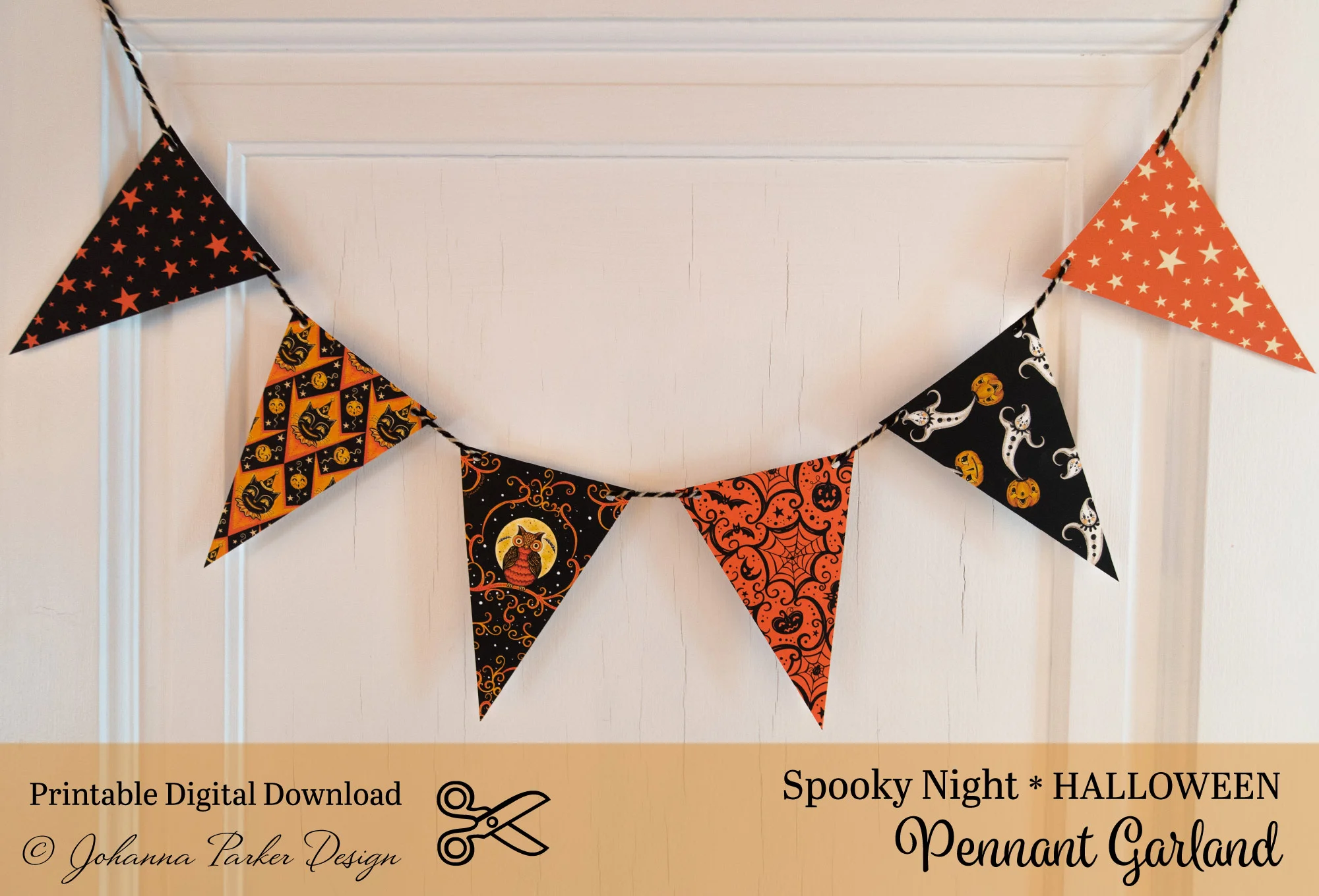 Spooky Night Halloween Pennant Garland