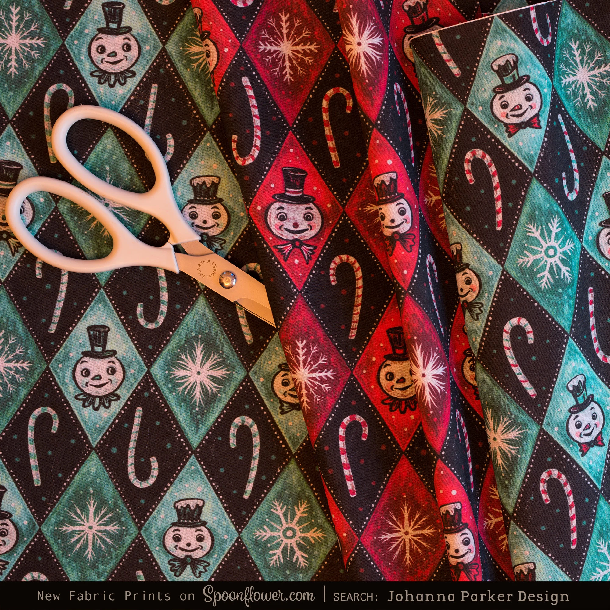 NEW Hand-Painted Folk Art style snowmen designs in 3 color variations!