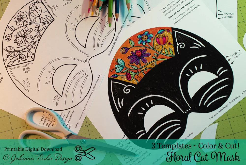 Floral Cat Mask — Johanna Parker Design floral-cat-mask-johanna-parker-design