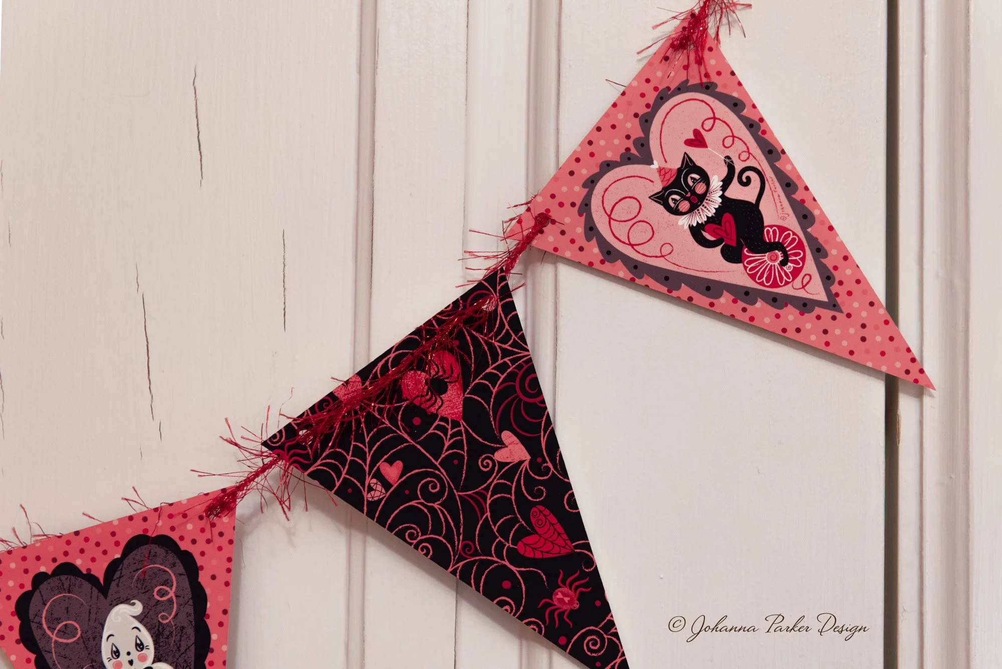 Johanna-Parker-Valoween-Spooks-Unicycle-Black-Cat-Valentine-Pennant-Garland.jpg