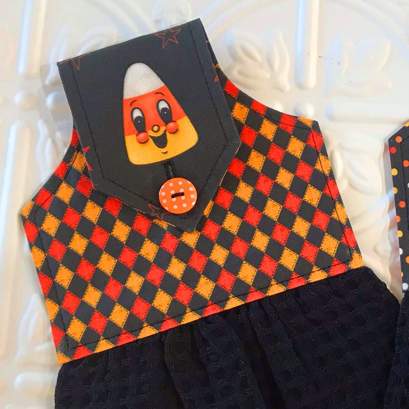 Johanna Parker Halloween kitchen towels orange with - Depop