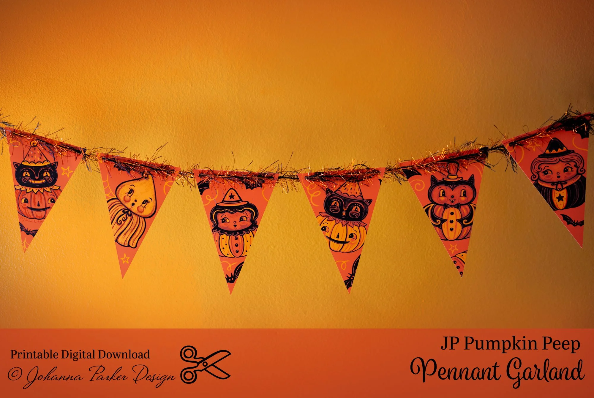 Pumpkin Peep Halloween Pennant Garland