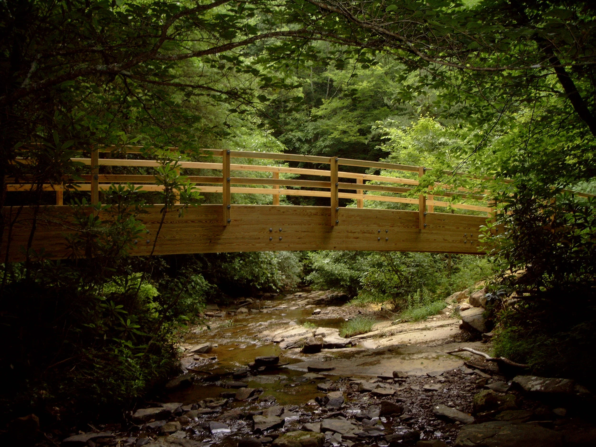 The bridge over Laurel Run soon after it was constructed - By Doug Wood