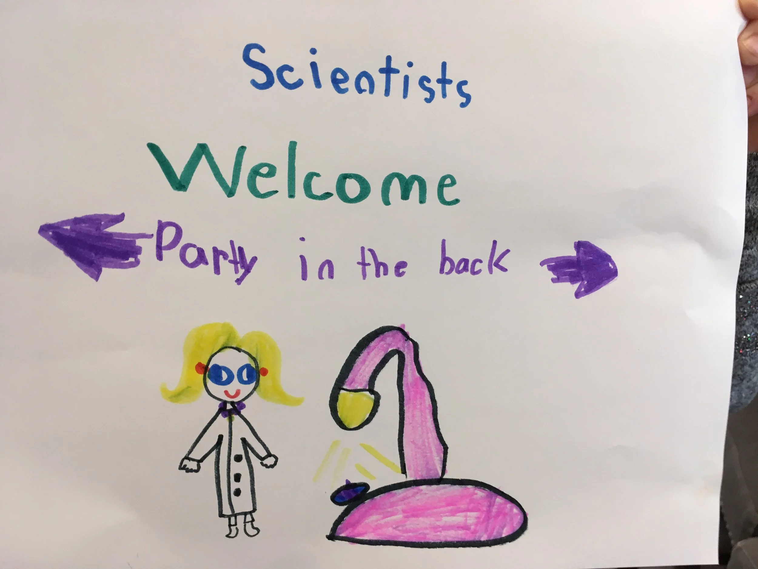The welcome sign on the front door for the summer picnic