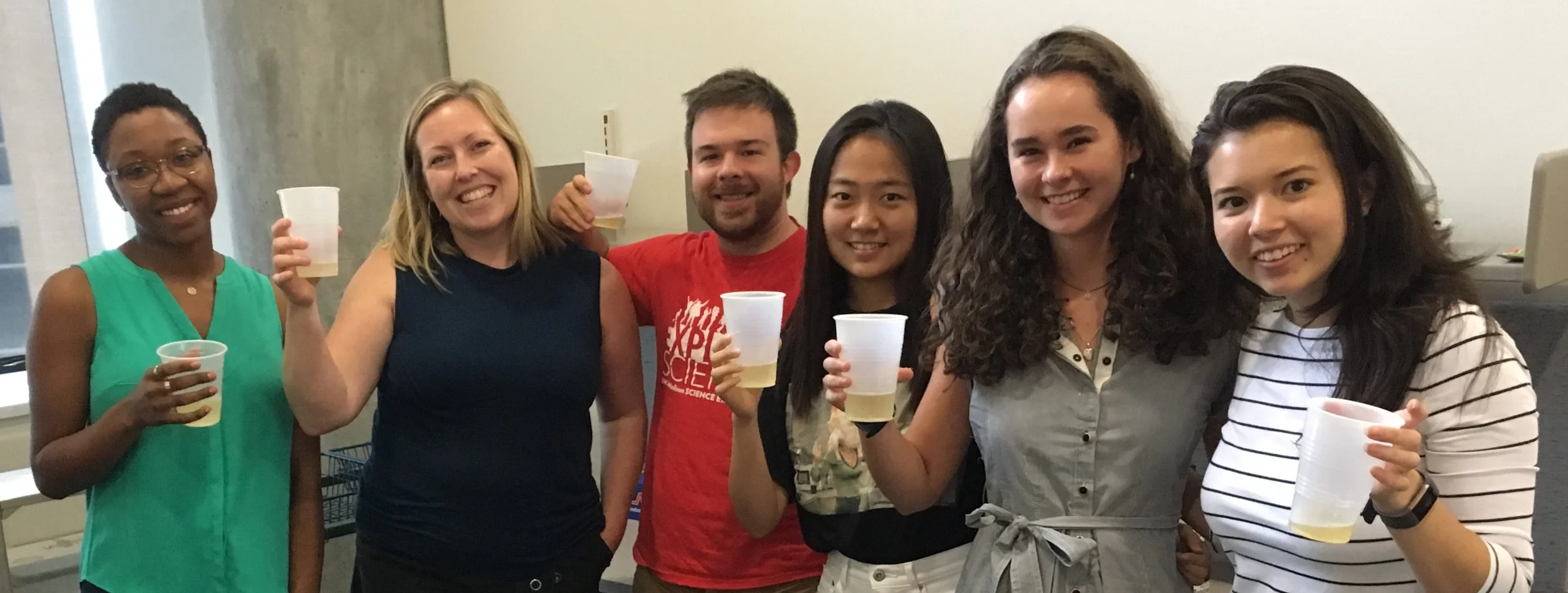 Celebrating the good news about the New Innovator Award! Champagne and sparkling grape juice!