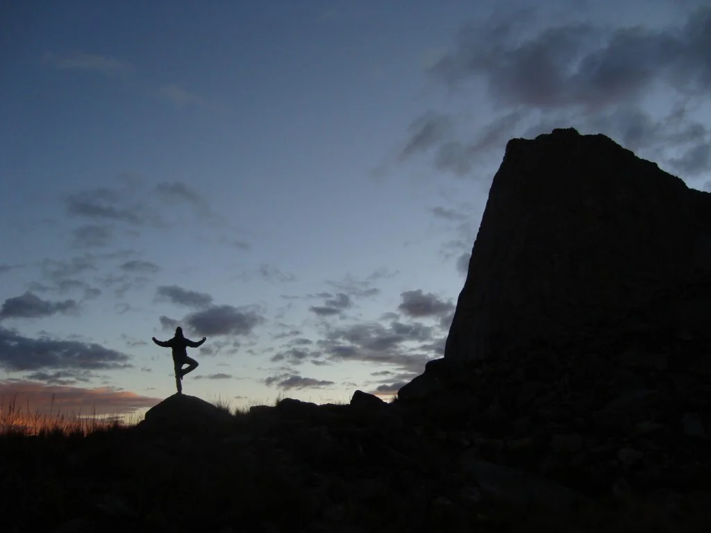 The author, with a sweet taste of life before climbing The Sphinx (V, 5.11, 20 pitches) also in the Paron Valley