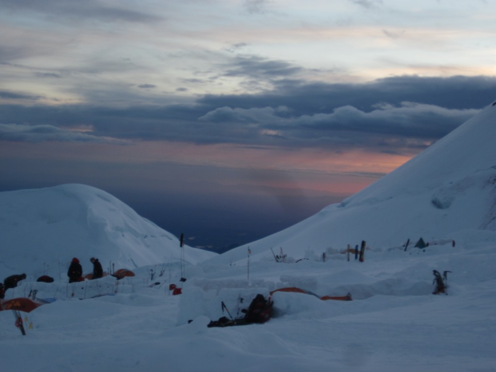 Sunset on 11,000' camp on our descent