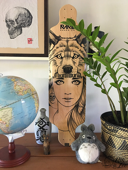 Rik Lee X Rare Skateboards - Wolf Girl Longboard