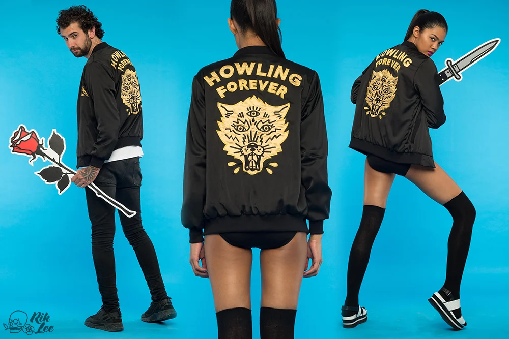 Rik & Reg Howling Forever Hand Embroider Bomber Jacket