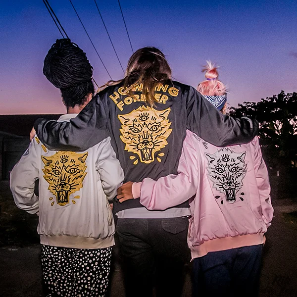 Rik & Reg Howling Forever Hand Embroider Bomber Jacket