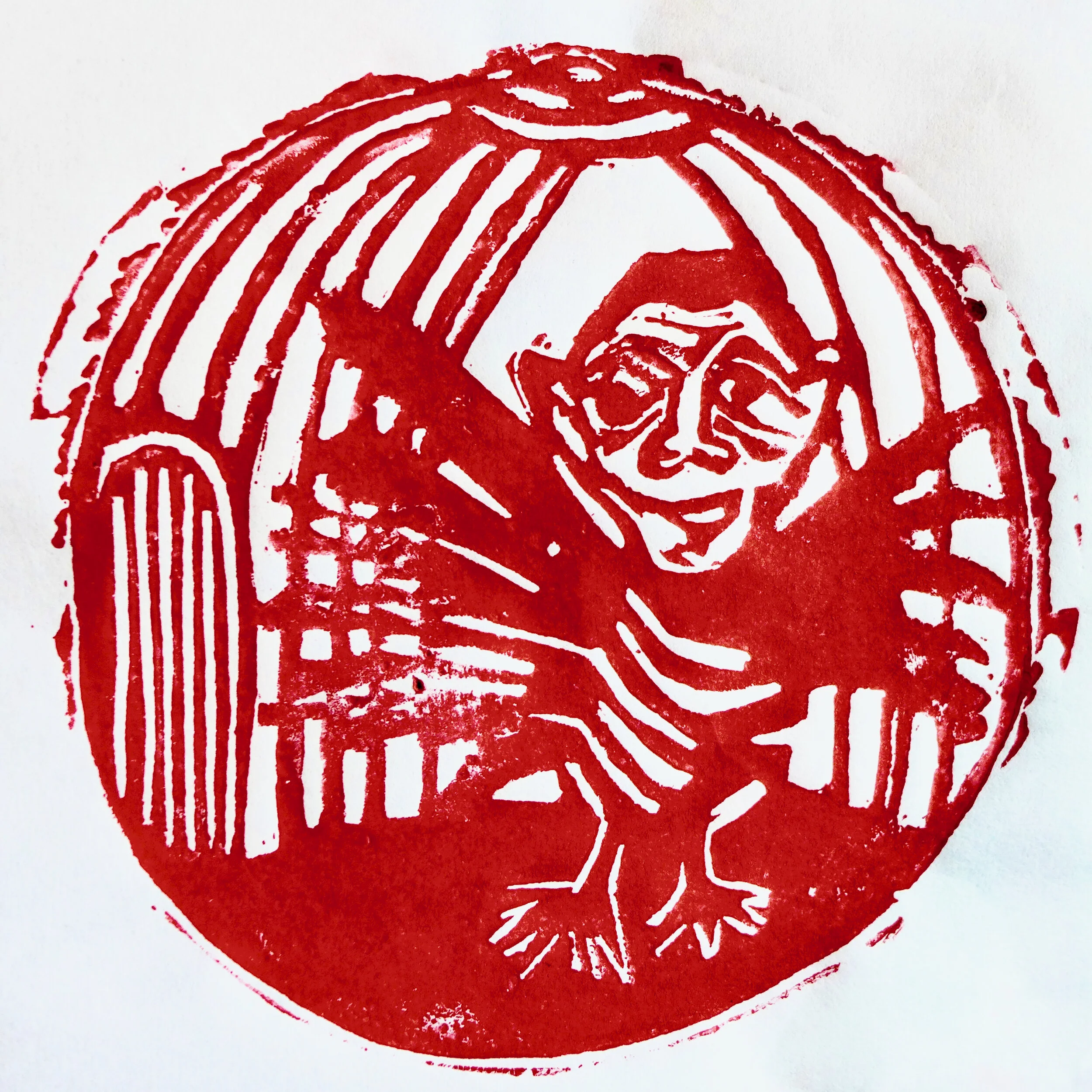 Kardo Kosta »valen cien volando« Holzschnitt / Xylographie