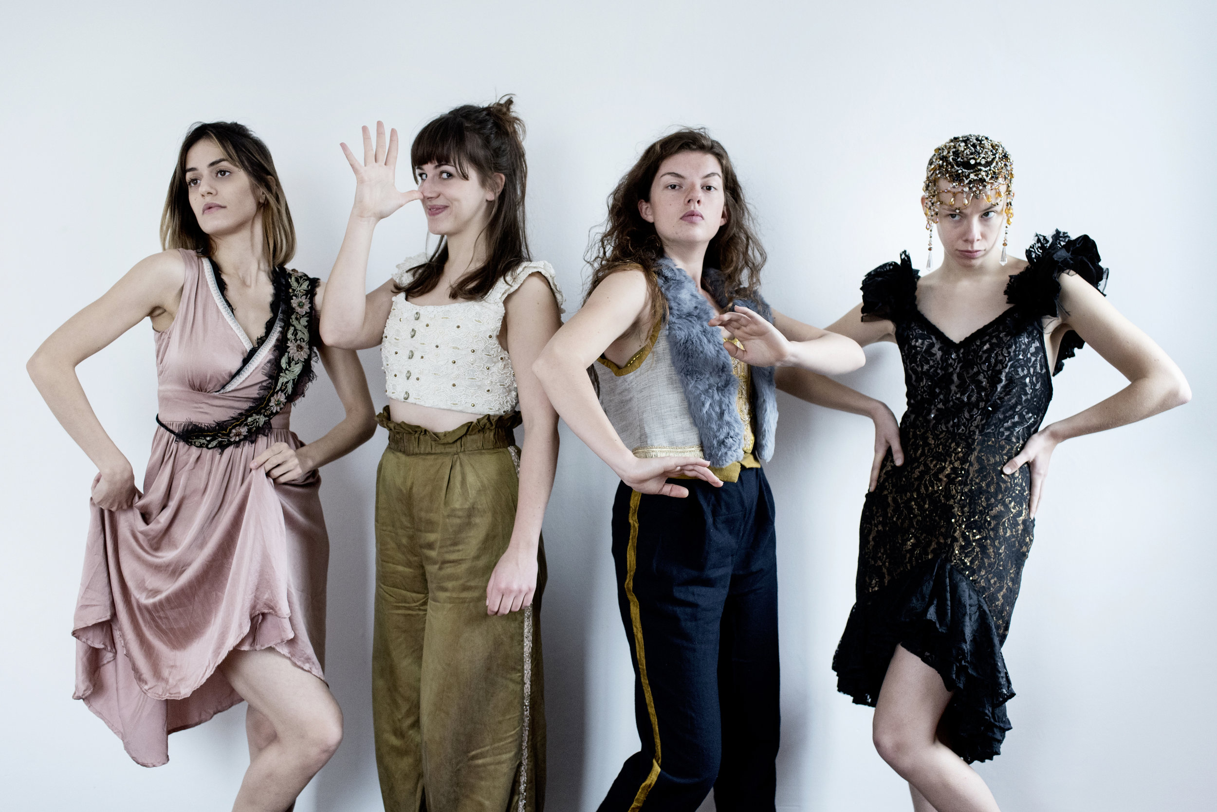 Told with a tender intimacy, 'dressed.', is a true story told by four women who have been friends since school. After being stripped at gun point, Lydia set out to redress herself with a new healing set of armour. Lydia now only wears clothes she has made. Combining choreography, live sewing, comedy and original music, 'dressed.' celebrates the power clothes have to define us, to liberate us, to hide us and to embellish us. PRESS ★★★★ The Scotsman ★★★★ The Independent ★★★★ The Sunday Times ★★★★ The Stage ★★★★ WhatsOnStage ★★★★ Fest ★★★★ The List ★★★★ EdFestMag ★★★★ Broadway Baby ★★★★ Theatre Weekly ★★★★ The Wee Review "A show that fashions something rich, brocaded and gossamer beautiful out of dark shadows.” Lyn Gardner, The Independent “Just gorgeous.” Matt Trueman, WhatsOnStage “beautiful, searching, painful… with joy, compassion and a rich flow of energy” Joyce McMillan, The Scotsman AWARDS Fringe First Award 2018 New Diorama Theatre & Underbelly’s UNTAPPED award 2018 Nominated for Emerging Company Total Theatre Award 2018 CREATIVE TEAM Co-created and performed by: Josie Dale-Jones, Lydia Higginson, Nobahar Mahdavi & Olivia Norris Producer: Josie Dale-Jones Dramaturg: Laurence Cook Lighting Designer and Technician: Lucy Adams Costume Designer: Lydia Higginson Choreography by: Olivia Norris Composition by: Alex Paton & Nobahar (Imogen) Mahdavi Stage Design: Stefanie Mueller Publicity Design: Joe Boylan Trailer Filming and Editing: Beej Harris With thanks to Isabel Della-Porta, Abbi Greenland, Helen Goalen, James Newton, Sophie Vaughan & Jaz Woodcock-Stewart. dressed. was funded by public funding through the Arts Council England and National Lottery. dressed. was developed at Shoreditch Town Hall & Battersea Arts Centre. 