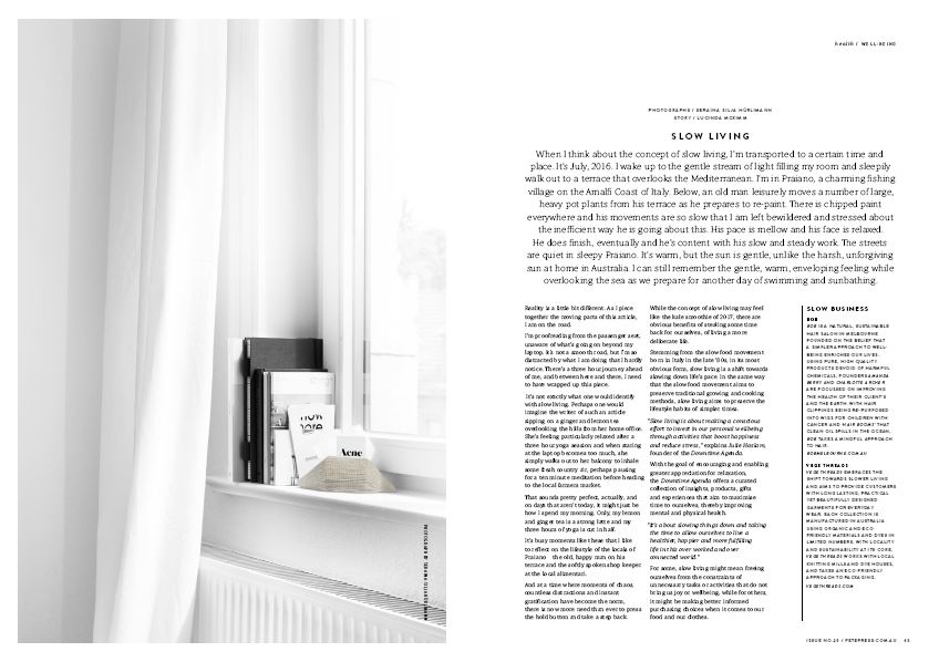 Fete Magazine Feature: Slow Living 