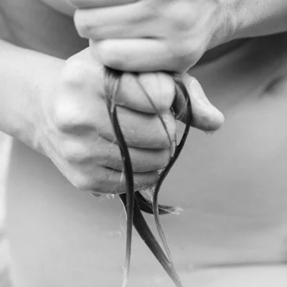 Hair in hands