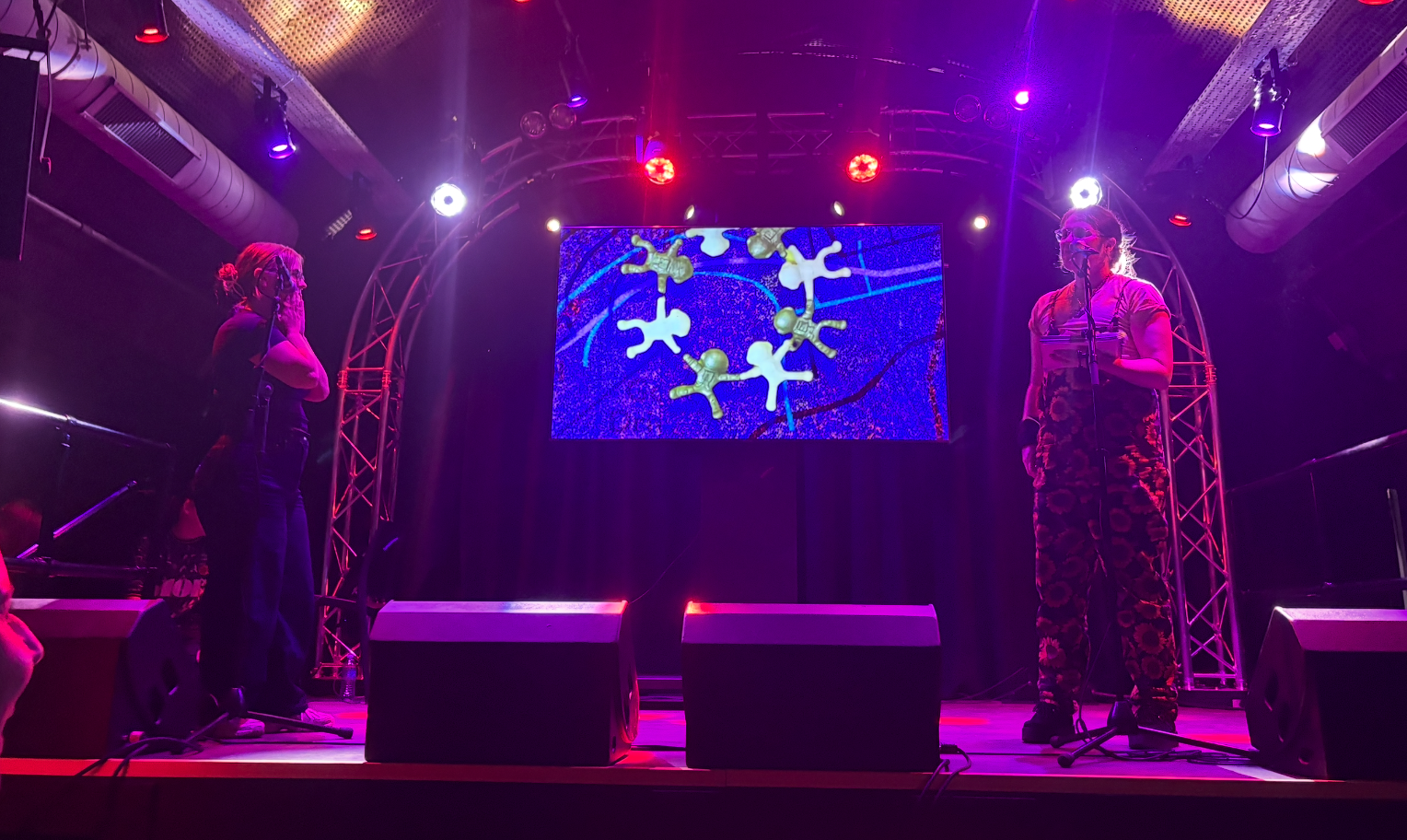 Students presenting their work at Fred Deakin at Rotate Fest at the Tunnels in Aberdeen