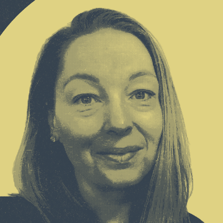 A woman with straight hair smiling for the camera.