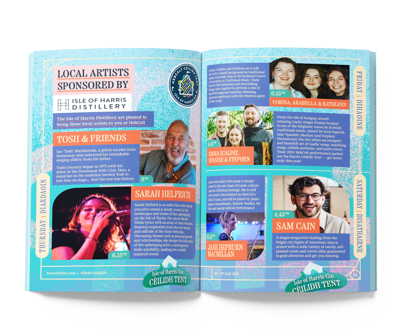 A festival brochure guide outlining the acts on show at the festival.