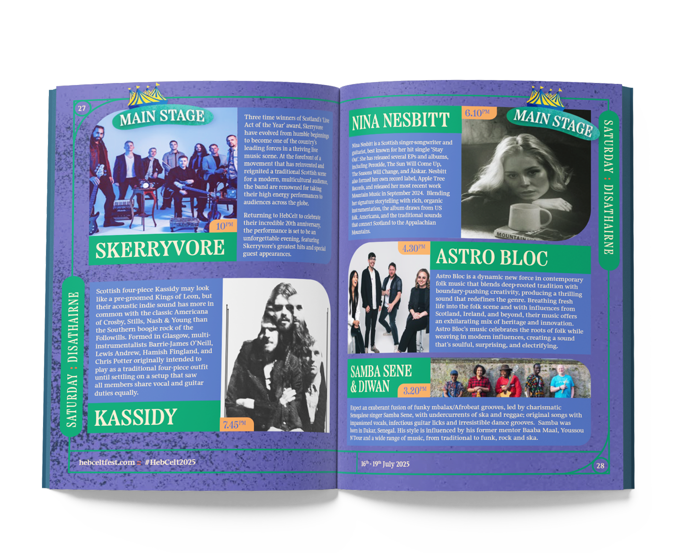 HebCelt Festival guide insisde spread as part of editorial design for music festival