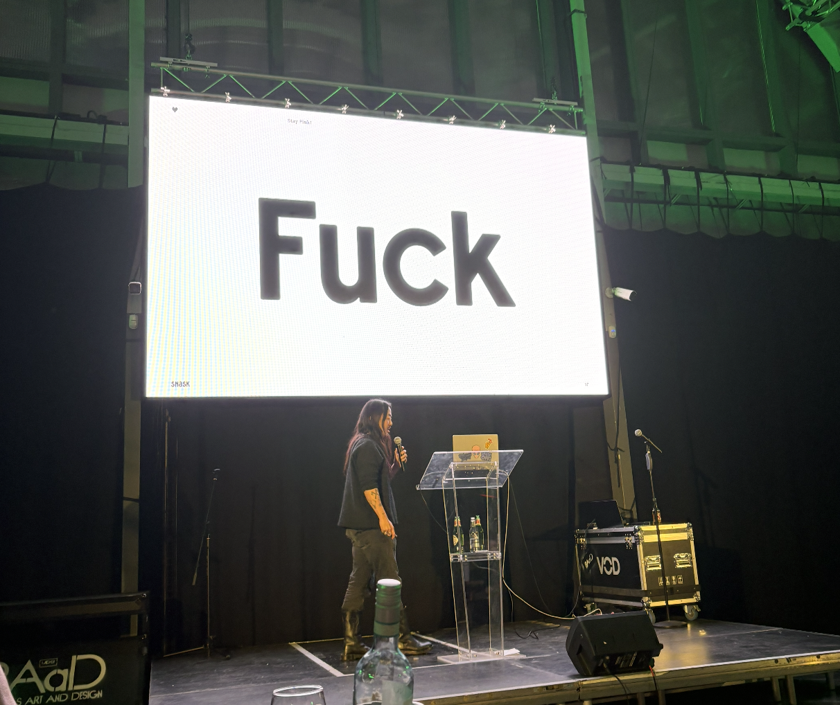 Freddie Ost from Snask talking at GAB organise by JamHot in BAAD Glasgow
