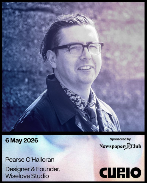 A picture of graphic designer Pearse Ohalloran at a design talk event in Glasgow