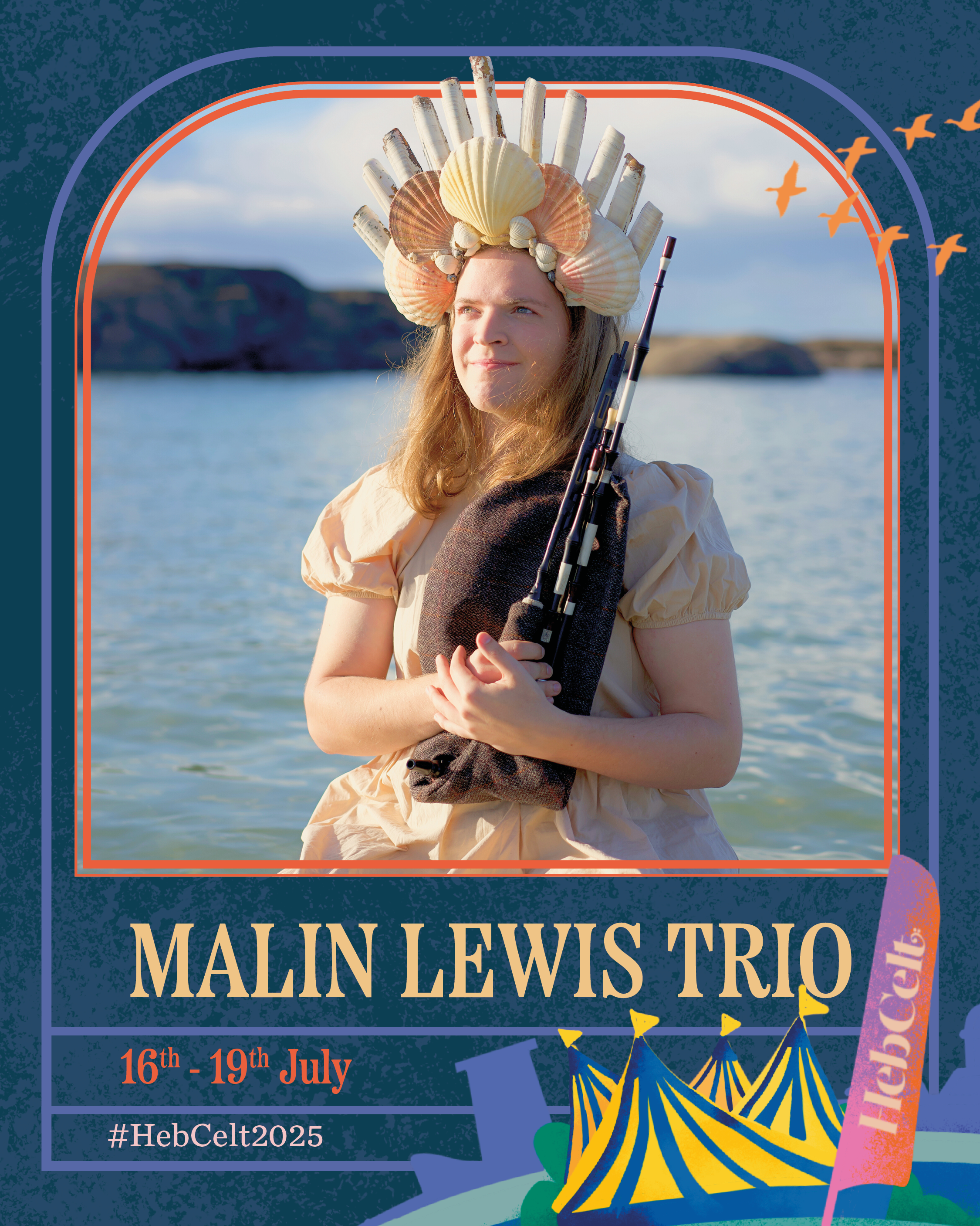 Picture of the folk rock act Malin Lewis Trio set up for instagram