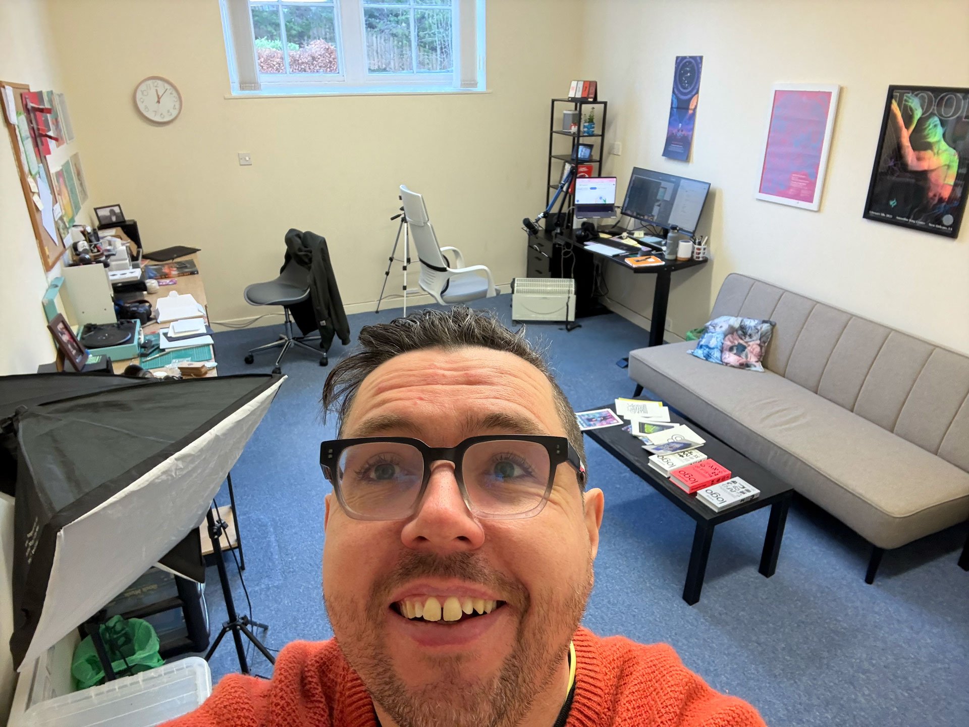 Pearse O'Halloran in a graphic design studio in Aboyne