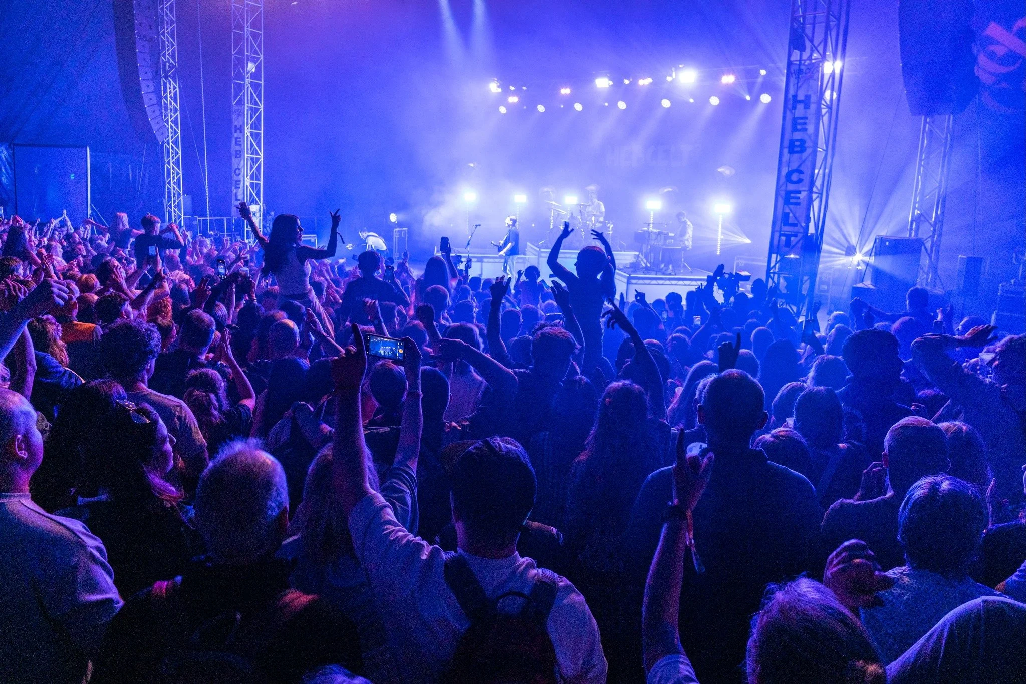 The inside of the tent at HebCelt Festival 2025 in Stornoway