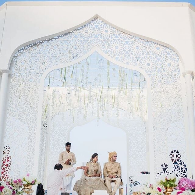 Along the way, I've been so fortunate to have found people who cared for the same things as me. Anusha and Dhrumil loved the idea of playing with jaalis and for their wedding in Oman we created this beautiful octagonal mandap to frame the sea as the 