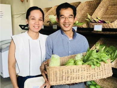 Home Food Delivery This husband and wife owned business address the issue of nutrition, accessibility of healthy foods, and packaging waste in Cambodia by delivering fresh, healthy meals to schools, events and individuals using environmentally friendly packaging. A Thriive grant of $6,892 provided them with a motorbike for food delivery and kitchen materials to scale up their production capacity. The business is committed to donating fresh vegetables to organisations supporting vulnerable children, as well as providing vocational training in kitchen management & cooking for 4 people as part of their social impact repayments.