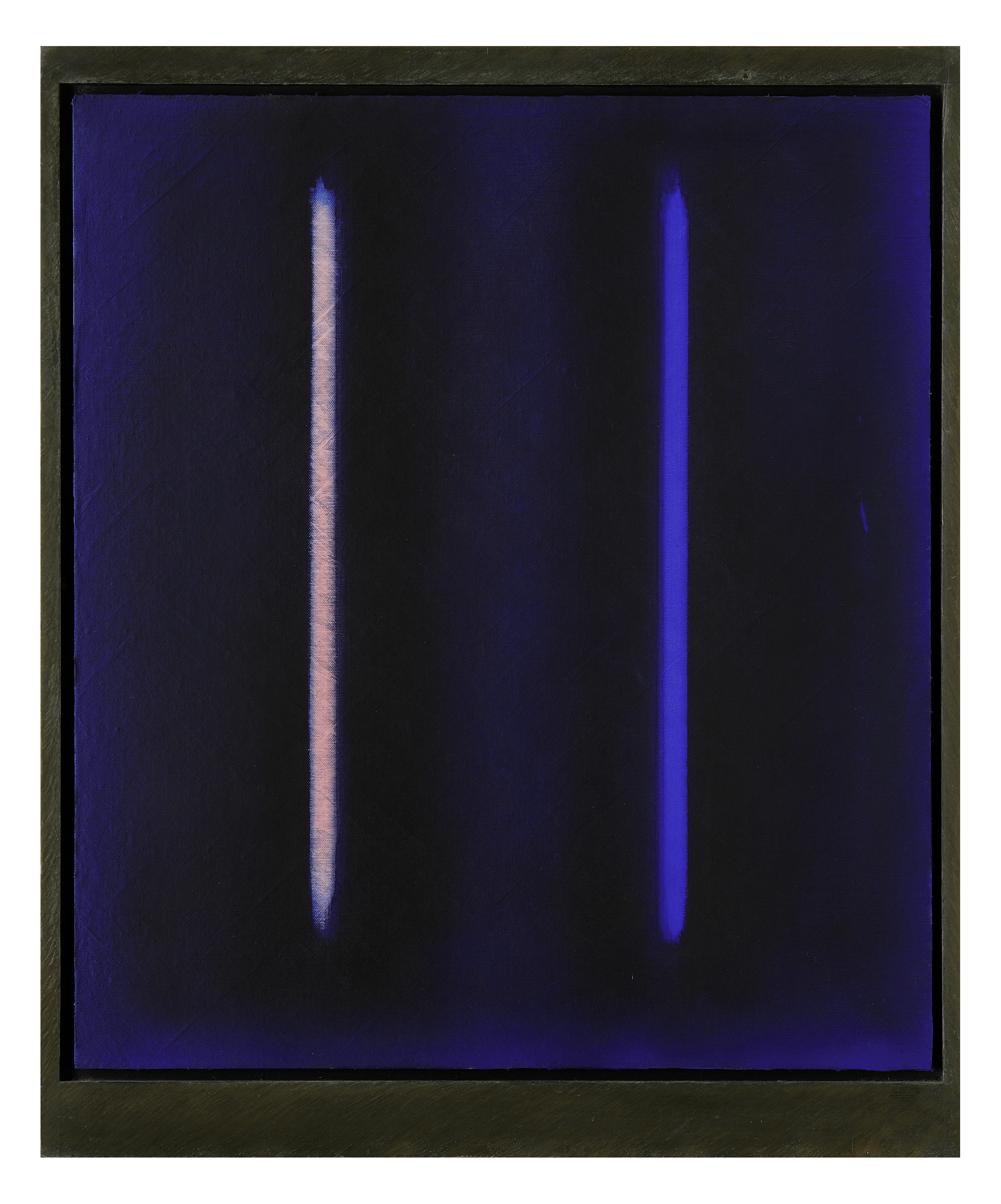   Elizabeth’s Pink,  1984, oil on linen, lead frame, 29” x 24” 