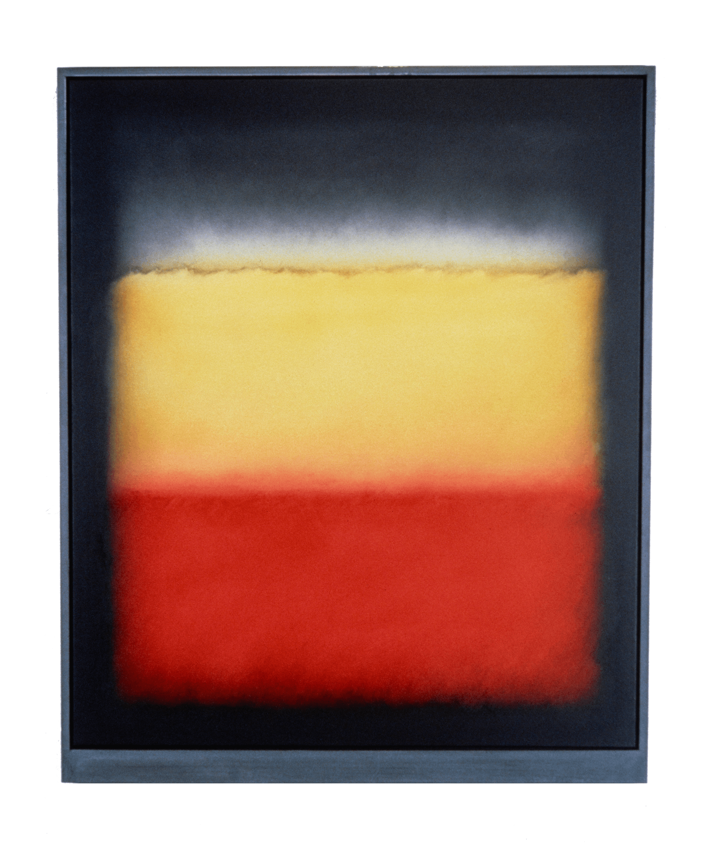   Ajunta , 1987, oil on canas, lead frame, 36in x 29in 
