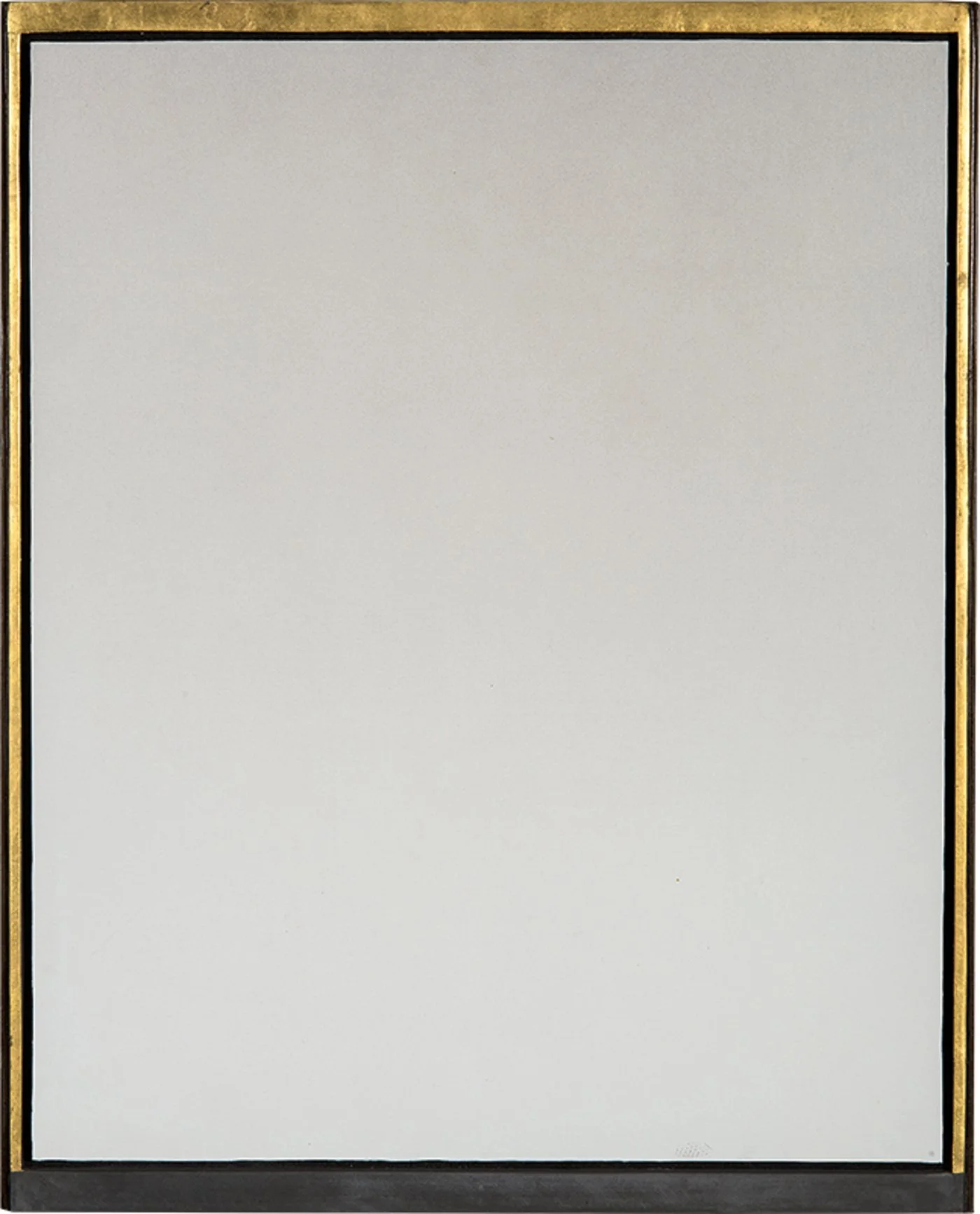  Mu 12,  1982 oil on linen,  gold leaf, and lead frame, 36” x 29” 