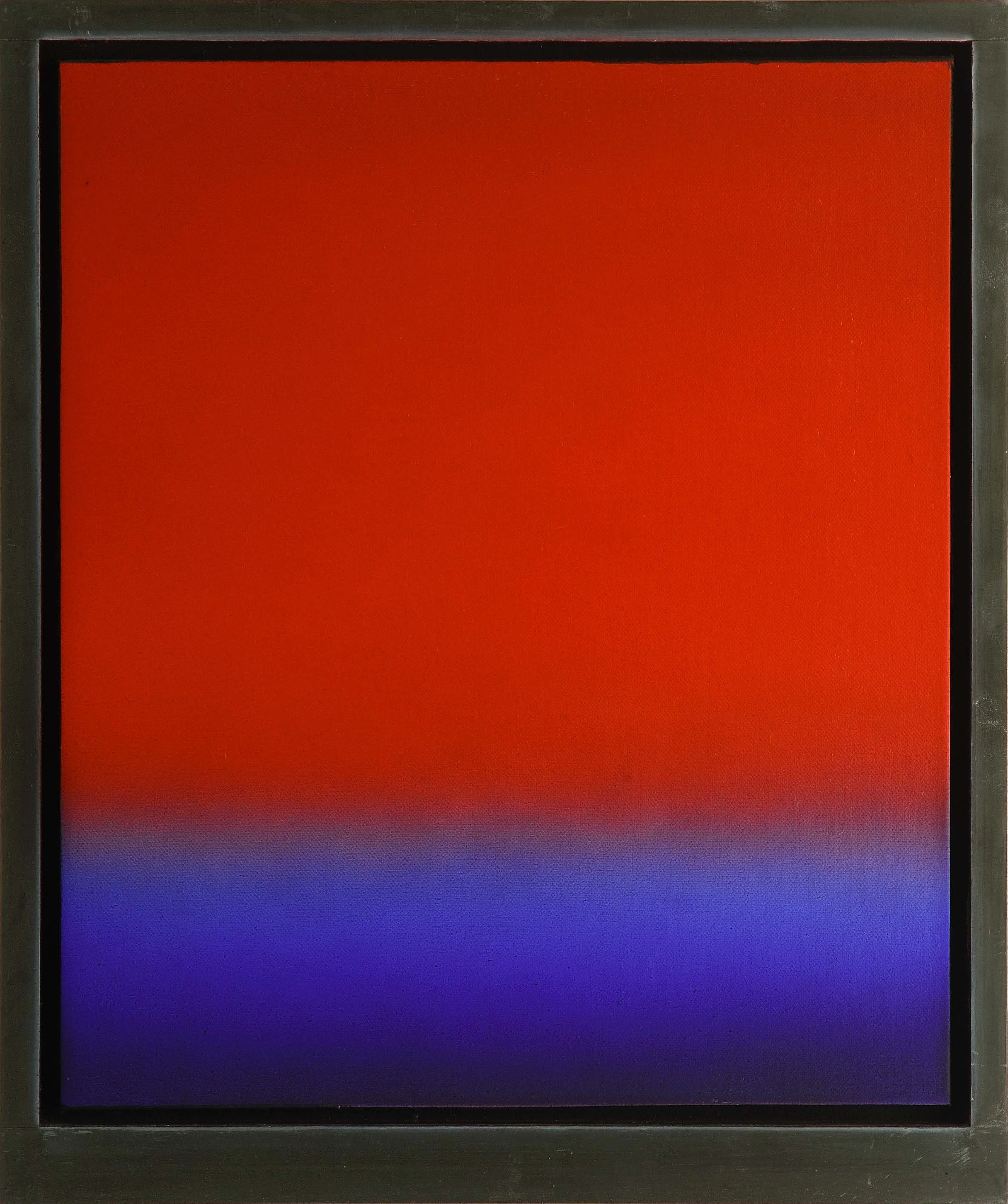   Untitled,  1989, oil on canvas and lead frame,  21” × 18 1/2” × 1 3/4” 