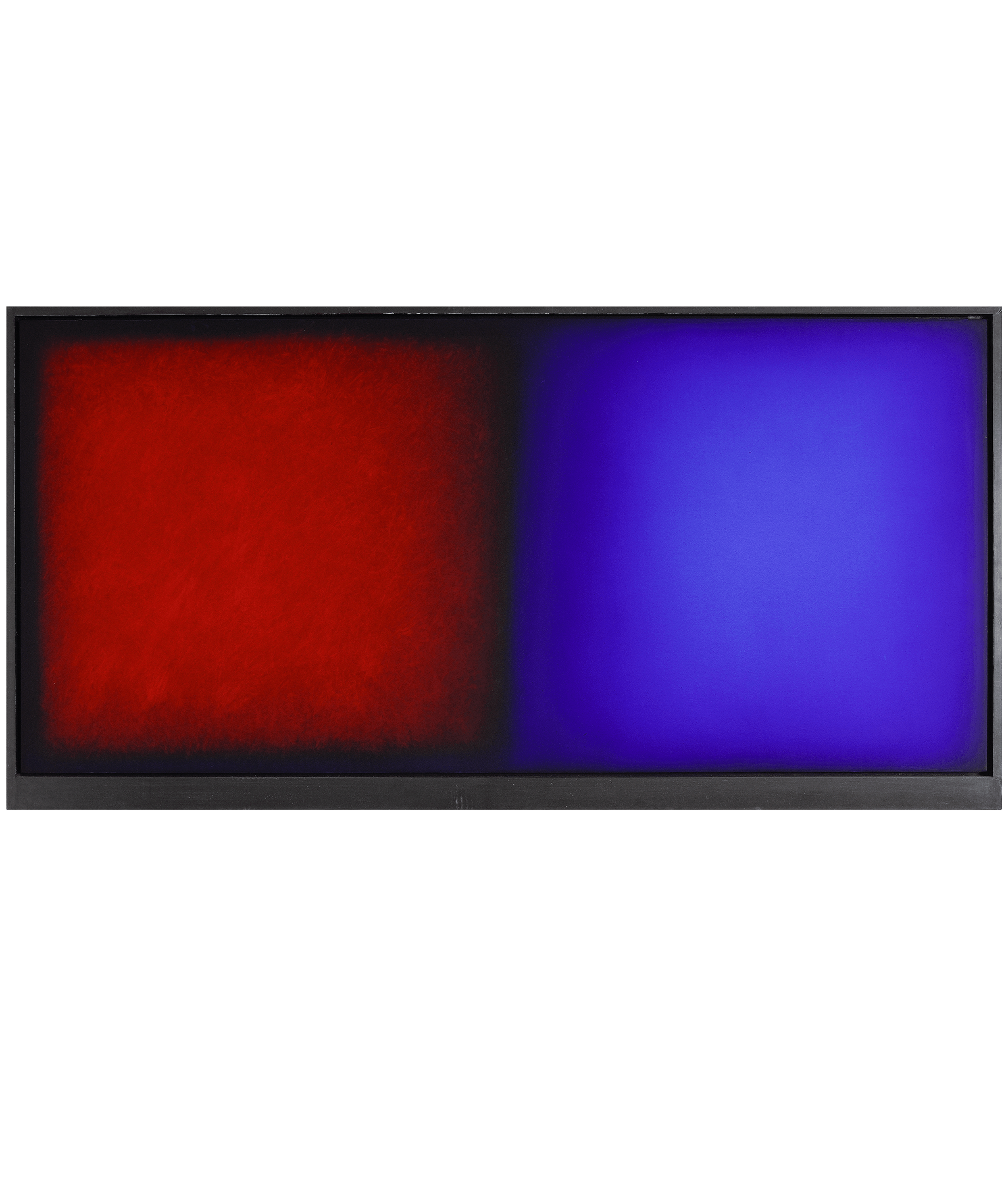   Untitled,  1990, oil on linen and lead frame, 32” × 72” × 1 3/4” 