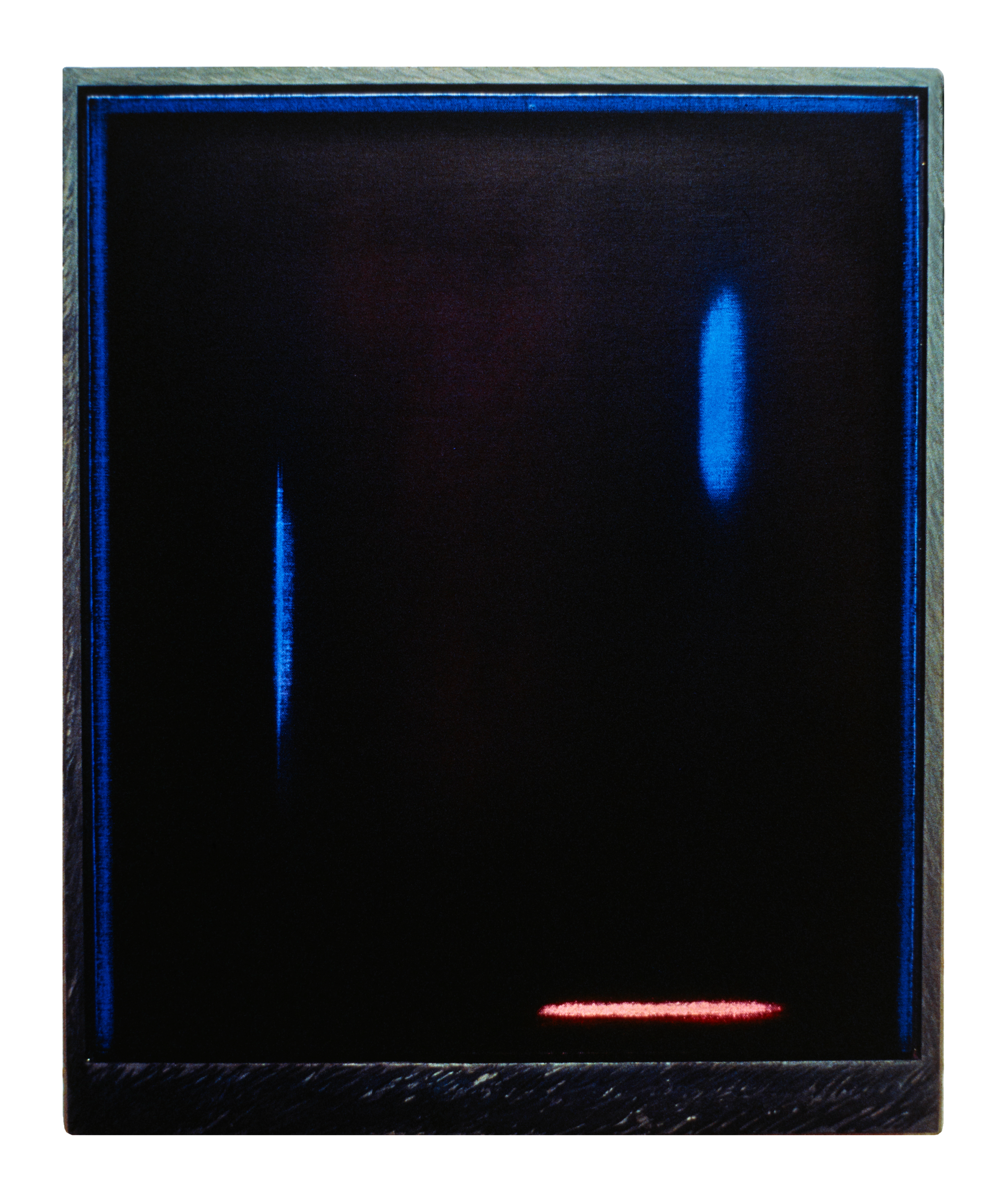   Night Shift #33,  1987, oil on linen, lead frame, 29” x 24” 