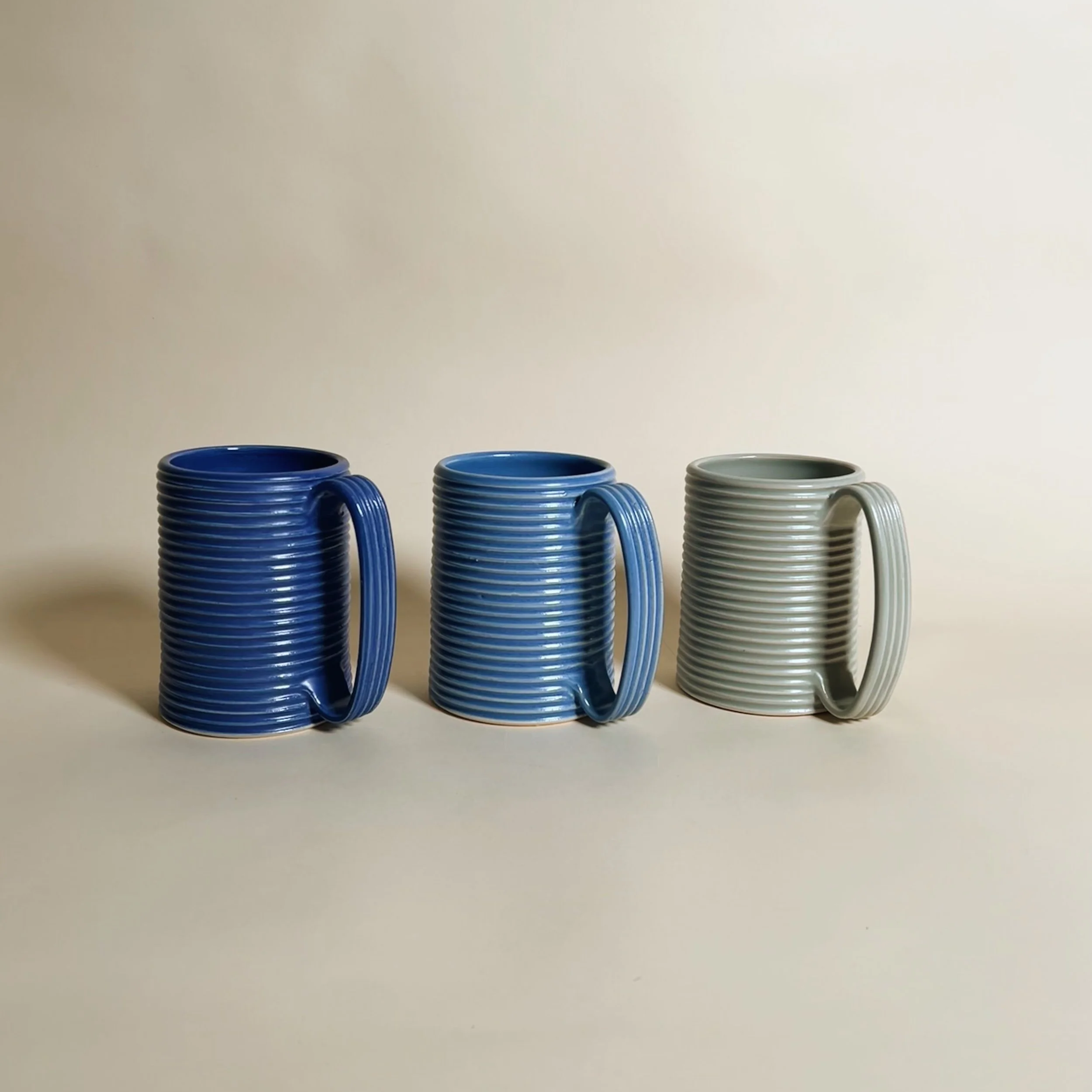 Tall Ribbed Mugs