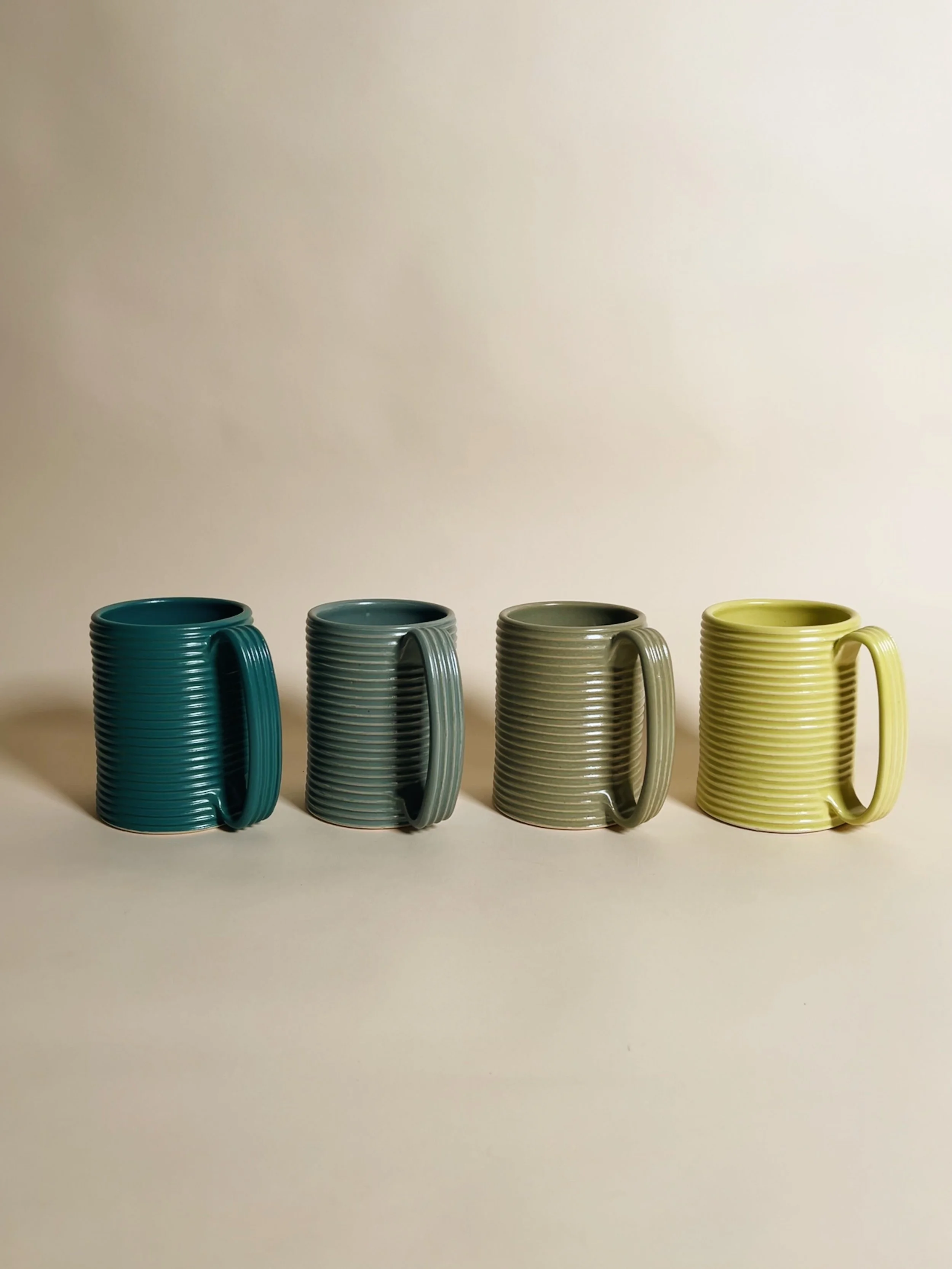Tall Ribbed Mugs