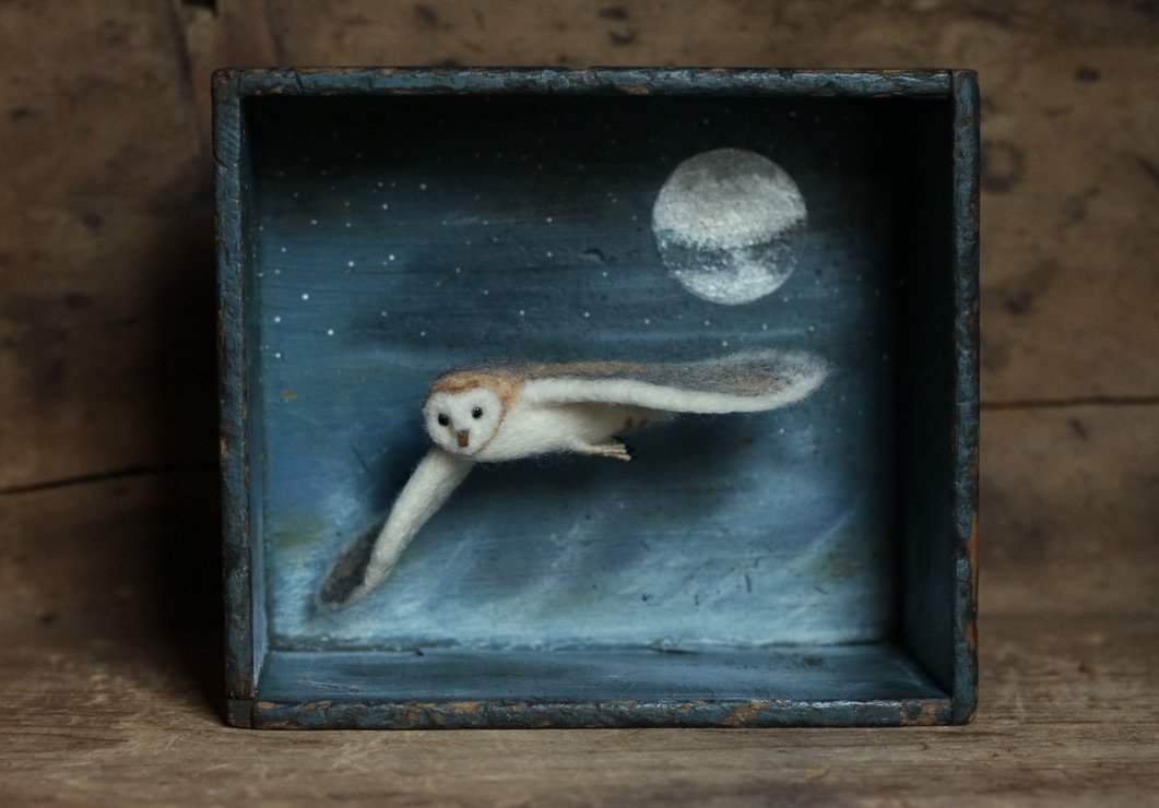barn owl diorama