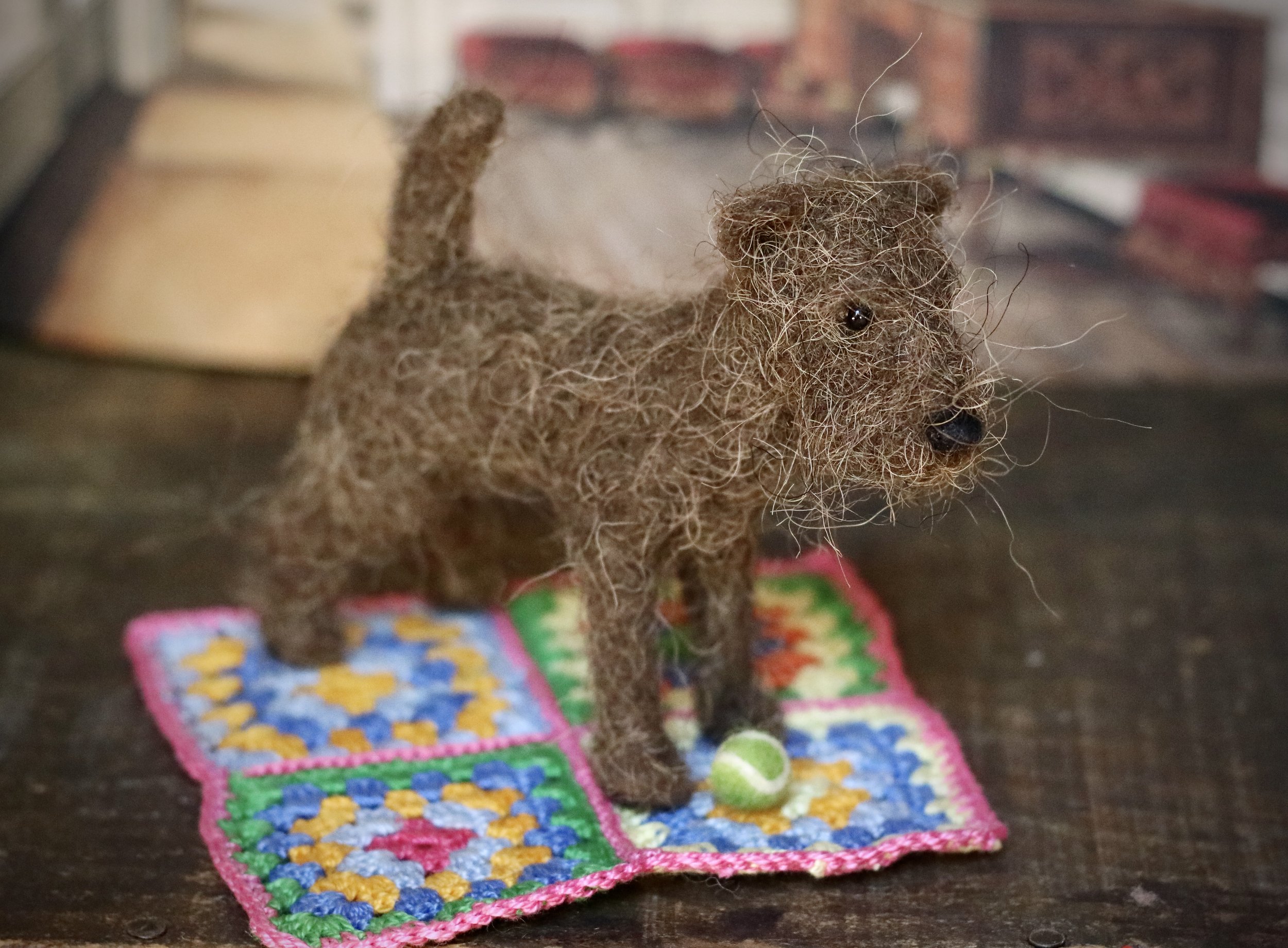 Needle felted dog