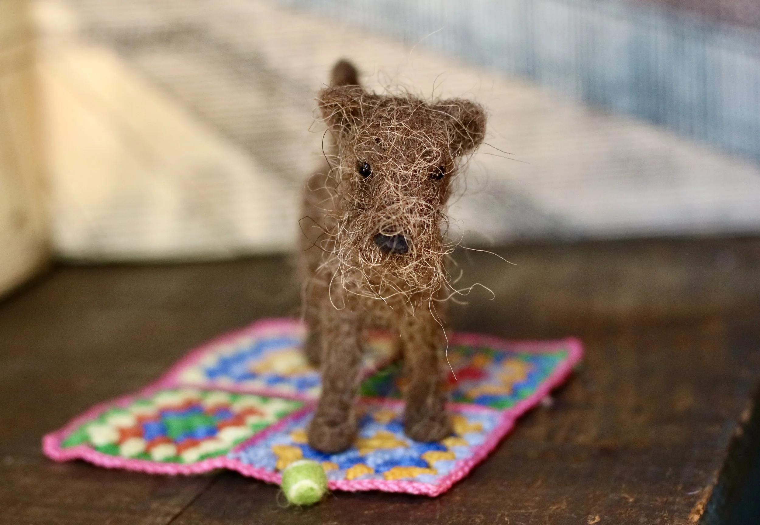 Needle felted dog