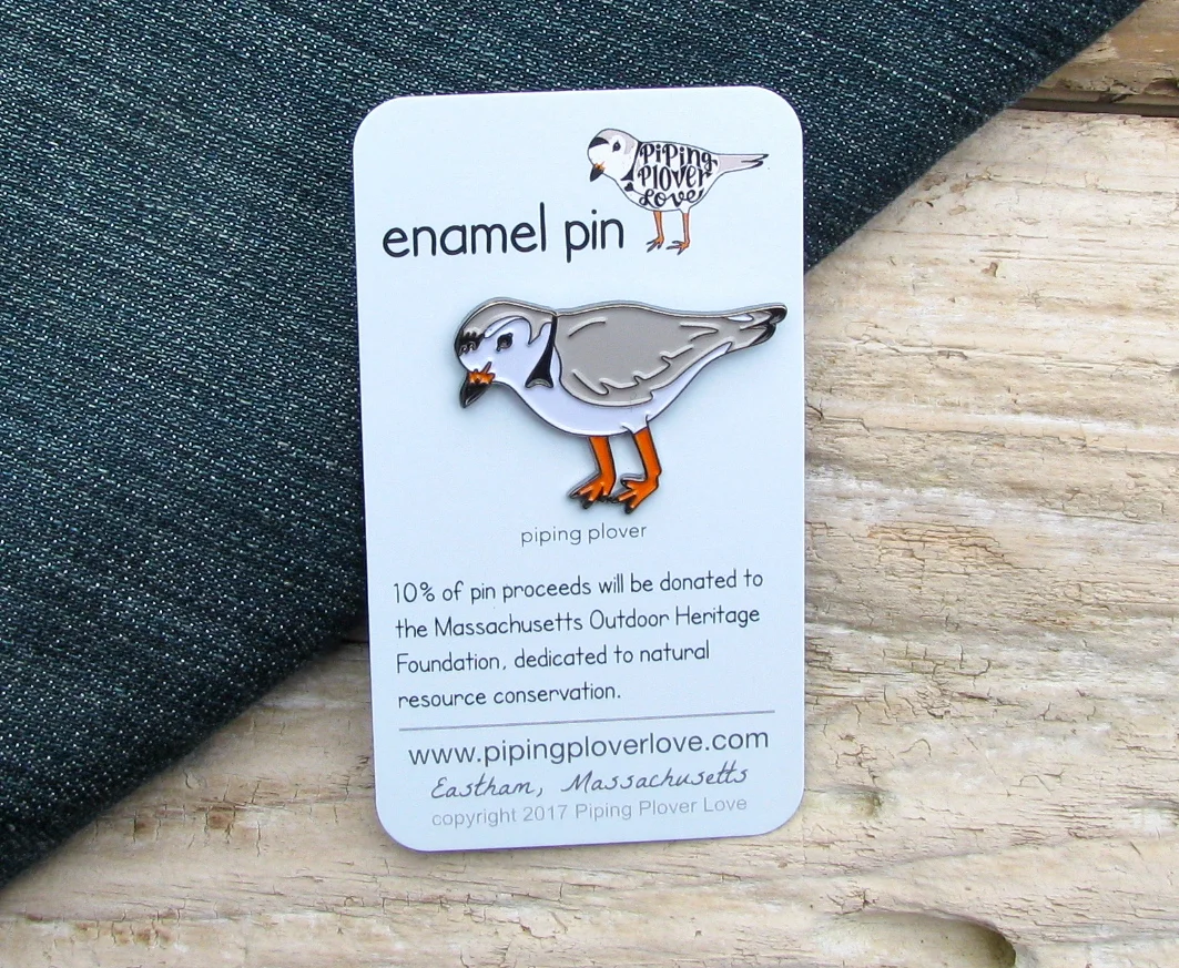 piping plover enamel pin