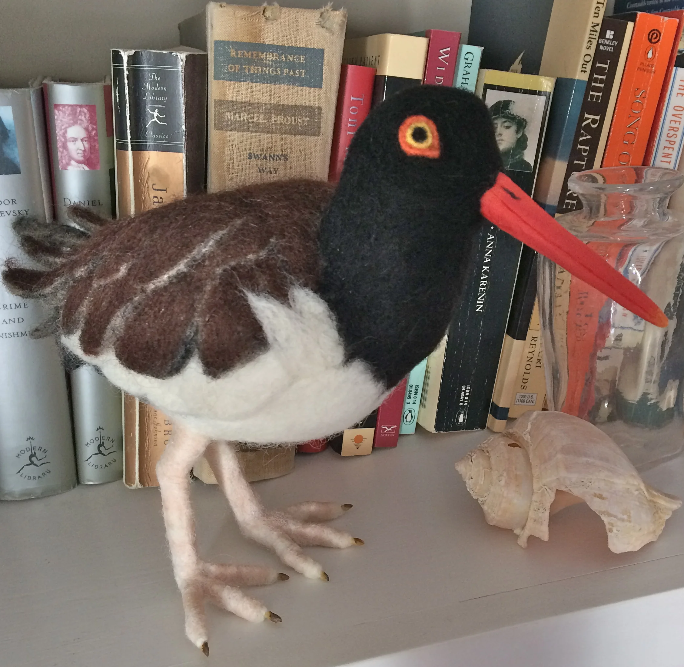 needlefelted american oystercatcher